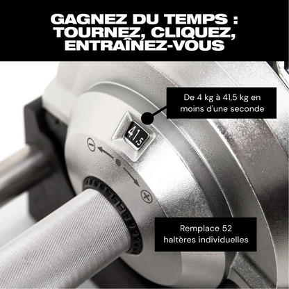 SmartBells™ Pro Haltères Réglables 41,5 kg – Chrome
