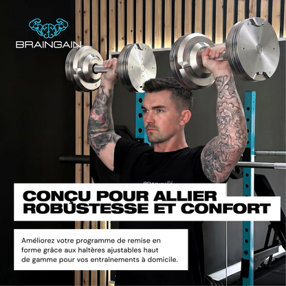 SmartBells™ Pro Haltères Réglables 41,5 kg – Chrome