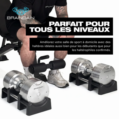 SmartBells™ Pro Haltères Réglables 41,5 kg – Chrome